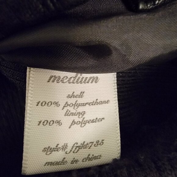 HARPER HERITAGE Jacket Vegan‎ Leather Moto Cropped Biker Coat BLACK Women M - Picture 9 of 11